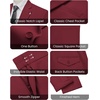 WULFUL Men’s Slim Fit Suit 3 Piece Double Breasted Suit Set Formal Party Wedding(Red)