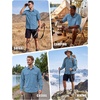 WULFUL Men’s Sun Protection Fishing Shirts UPF 50+ Lightweight Quick Dry(Bluestone)