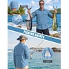 WULFUL Men’s Sun Protection Fishing Shirts UPF 50+ Lightweight Quick Dry(Bluestone)