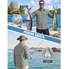 WULFUL Men’s Sun Protection Fishing Shirts UPF 50+ Lightweight Quick Dry(Gray Green)