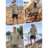 WULFUL Men’s Sun Protection Fishing Shirts UPF 50+ Lightweight Quick Dry(Gray Green)
