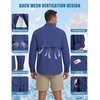 WULFUL Men’s Sun Protection Fishing Shirts UPF 50+ Lightweight Quick Dry(Navy)