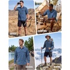 WULFUL Men’s Sun Protection Fishing Shirts UPF 50+ Lightweight Quick Dry(Ocean Blue)