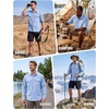 WULFUL Men’s Sun Protection Fishing Shirts UPF 50+ Lightweight Quick Dry(Sky Blue)