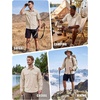 WULFUL Men’s Sun Protection Fishing Shirts UPF 50+ Lightweight Quick Dry(Solid Khahi)