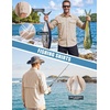 WULFUL Men’s Sun Protection Fishing Shirts UPF 50+ Lightweight Quick Dry(Solid Khahi)