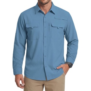 WULFUL Men’s Sun Protection Fishing Shirts UPF 50+ Lightweight Quick Dry(Bluestone)