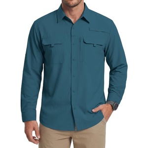 WULFUL Men’s Sun Protection Fishing Shirts UPF 50+ Lightweight Quick Dry(Dark Teal)