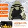 WULFUL Boy’s Waterproof Ski Jacket Kids Winter Snow Coat Outdoor(Arrny Green)