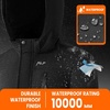 WULFUL Boy’s Waterproof Ski Jacket Kids Winter Snow Coat Outdoor(Black)
