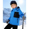 WULFUL Boy’s Waterproof Ski Jacket Kids Winter Snow Coat Outdoor(Blue)