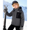WULFUL Boy’s Waterproof Ski Jacket Kids Winter Snow Coat Outdoor(Dark Grey)