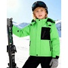 WULFUL Boy’s Waterproof Ski Jacket Kids Winter Snow Coat Outdoor(Green)