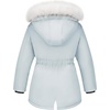 WULFUL Girl’s Winter Parka Coat Long Waterproof Warm Fleece Puffer Jacket(Light Blue)