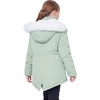 WULFUL Girl’s Winter Parka Coat Long Waterproof Warm Fleece Puffer Jacket(Light Green)