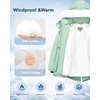 WULFUL Girl’s Winter Parka Coat Long Waterproof Warm Fleece Puffer Jacket(Light Green)