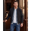 WULFUL Men’s Bomber Jacket Lightweight Casual Windbreaker Zip Up Coat(Black)