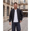 WULFUL Men’s Bomber Jacket Lightweight Casual Windbreaker Zip Up Coat(Black)