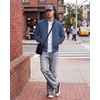 WULFUL Men’s Bomber Jacket Lightweight Casual Windbreaker Zip Up Coat(Blue)