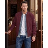 WULFUL Men’s Bomber Jacket Lightweight Casual Windbreaker Zip Up Coat(Burgundy)
