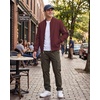 WULFUL Men’s Bomber Jacket Lightweight Casual Windbreaker Zip Up Coat(Burgundy)