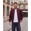 WULFUL Men’s Bomber Jacket Lightweight Casual Windbreaker Zip Up Coat(Burgundy)
