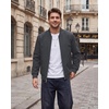 WULFUL Men’s Bomber Jacket Lightweight Casual Windbreaker Zip Up Coat(Deep Grey)