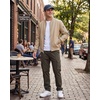 WULFUL Men’s Bomber Jacket Lightweight Casual Windbreaker Zip Up Coat(Khaki)