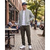 WULFUL Men’s Bomber Jacket Lightweight Casual Windbreaker Zip Up Coat(Light Grey)