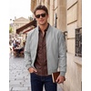 WULFUL Men’s Bomber Jacket Lightweight Casual Windbreaker Zip Up Coat(Light Grey)