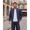 WULFUL Men’s Bomber Jacket Lightweight Casual Windbreaker Zip Up Coat(Navy)