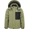 WULFUL Boy’s Waterproof Ski Jacket Kids Winter Snow Coat Outdoor(Arrny Green)