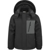 WULFUL Boy’s Waterproof Ski Jacket Kids Winter Snow Coat Outdoor(Black Grey)