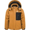 WULFUL Boy’s Waterproof Ski Jacket Kids Winter Snow Coat Outdoor(Brown)