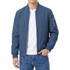 WULFUL Men’s Bomber Jacket Lightweight Casual Windbreaker Zip Up Coat(Blue)