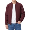 WULFUL Men’s Bomber Jacket Lightweight Casual Windbreaker Zip Up Coat(Burgundy)