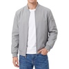 WULFUL Men’s Bomber Jacket Lightweight Casual Windbreaker Zip Up Coat(Light Grey)
