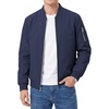 WULFUL Men’s Bomber Jacket Lightweight Casual Windbreaker Zip Up Coat(Navy)