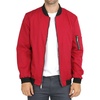 WULFUL Men’s Bomber Jacket Lightweight Casual Windbreaker Zip Up Coat(Wine Re)