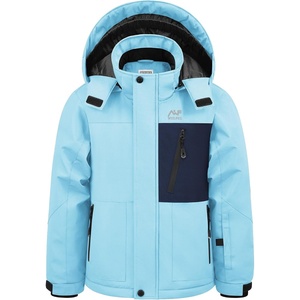 WULFUL Boy’s Waterproof Ski Jacket Kids Winter Snow Coat Outdoor(Light Blue)