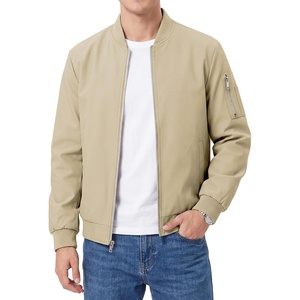 WULFUL Men’s Bomber Jacket Lightweight Casual Windbreaker Zip Up Coat(Khaki)