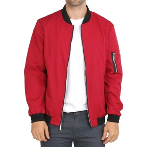 WULFUL Men’s Bomber Jacket Lightweight Casual Windbreaker Zip Up Coat(Wine Re)